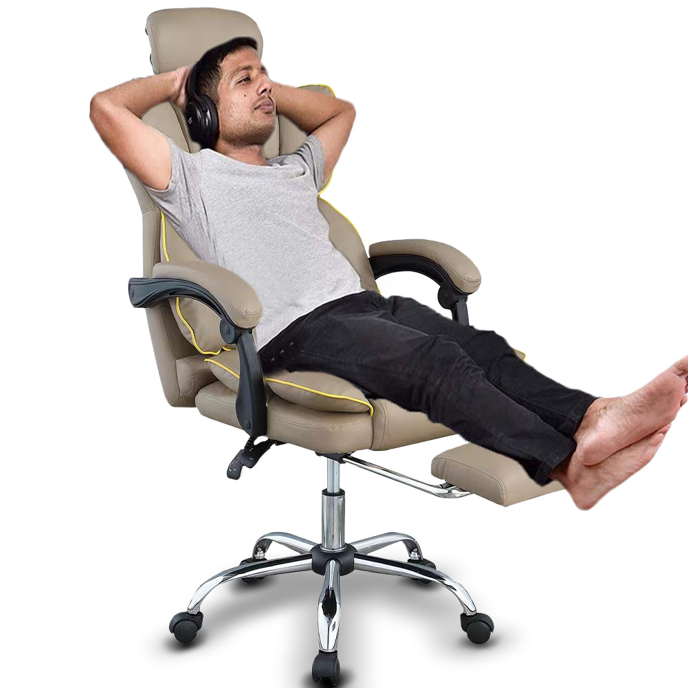 Sedia Gaming da Ufficio e Cameretta Cachi Poltrona da Scrivania con Poggiapiedi 5