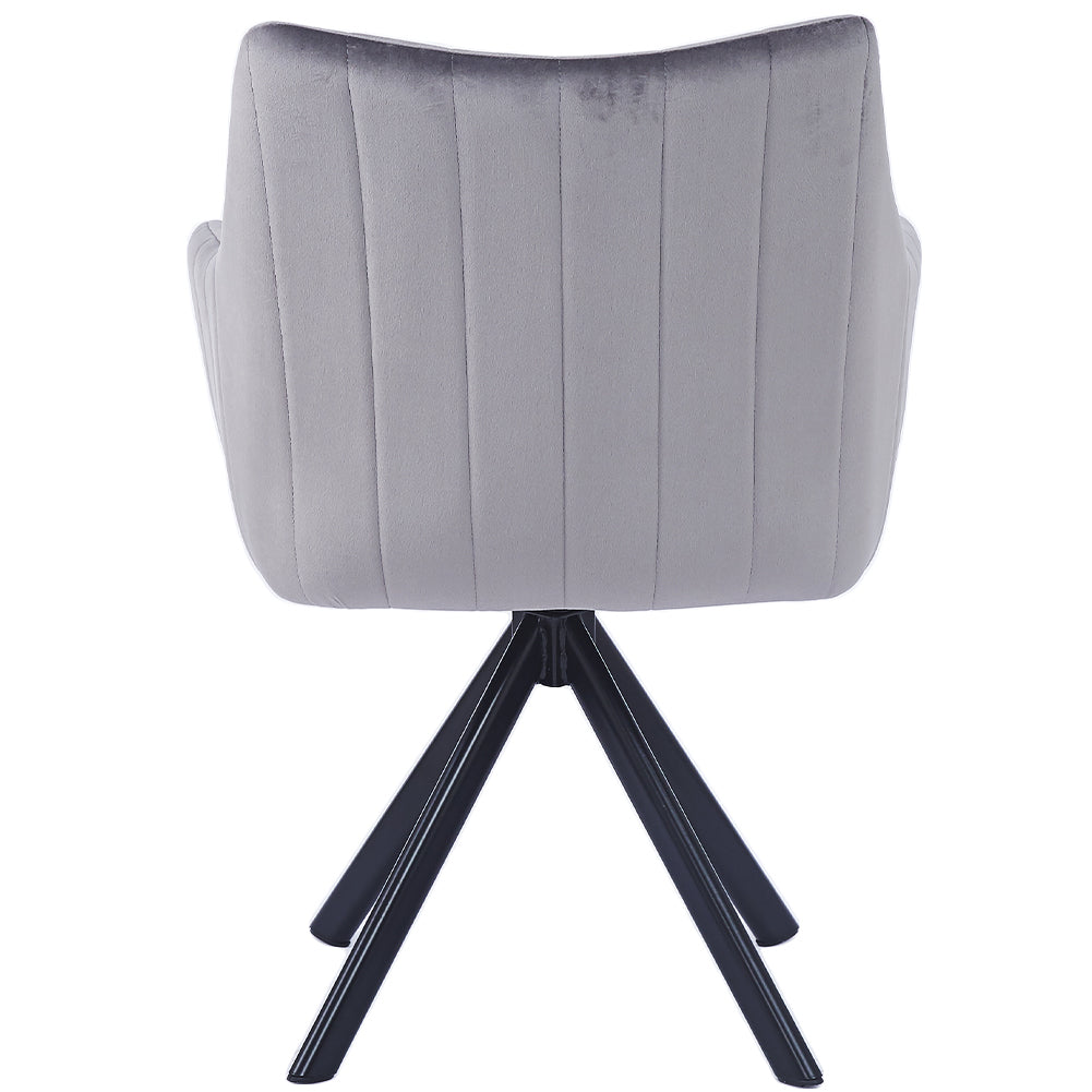 Sedia Girevole Casa Ufficio Poltrona Rivestimento Velluto Grigio - La Dea Sedia