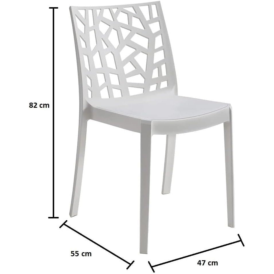 Sedia Matrix Bianche senza braccioli – Set 4 pezzi – Arredo Esterno