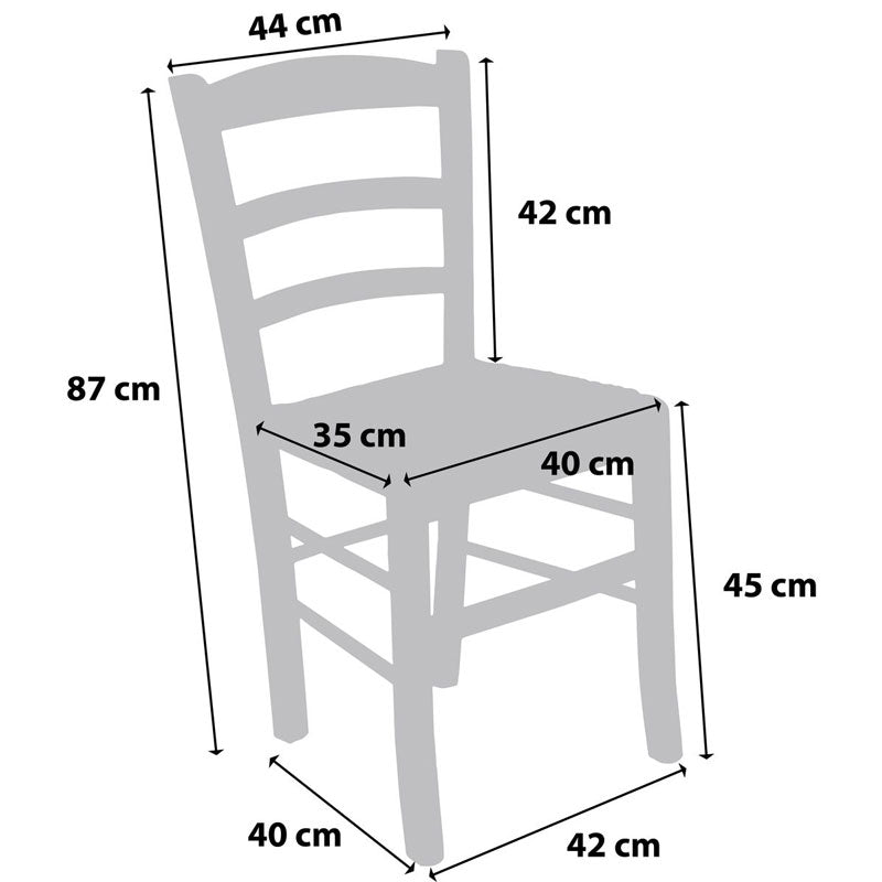 Sedia Paesana Paglia Noce h45 2