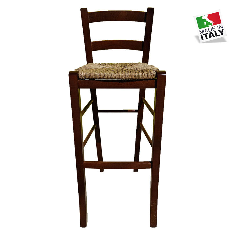Sgabello Snack Seduta Paglia h80 Noce