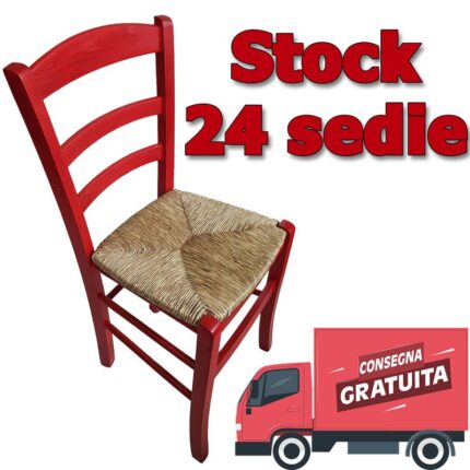 stock sedie legno colore rosso